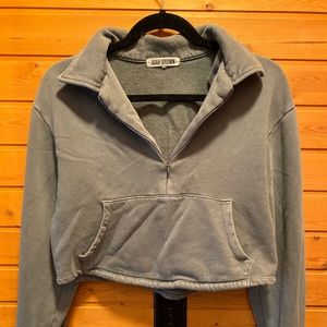 Joah Brown Aspen half zip in evergreen sherpa